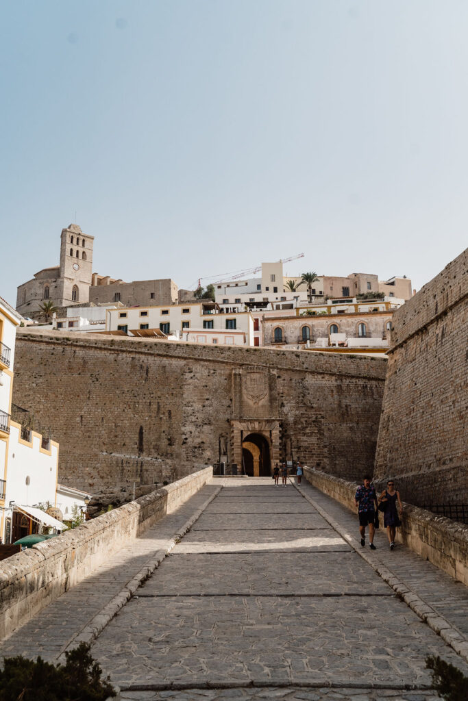 Historic Dalt Vila entrance and stone bridge in Ibiza Town
