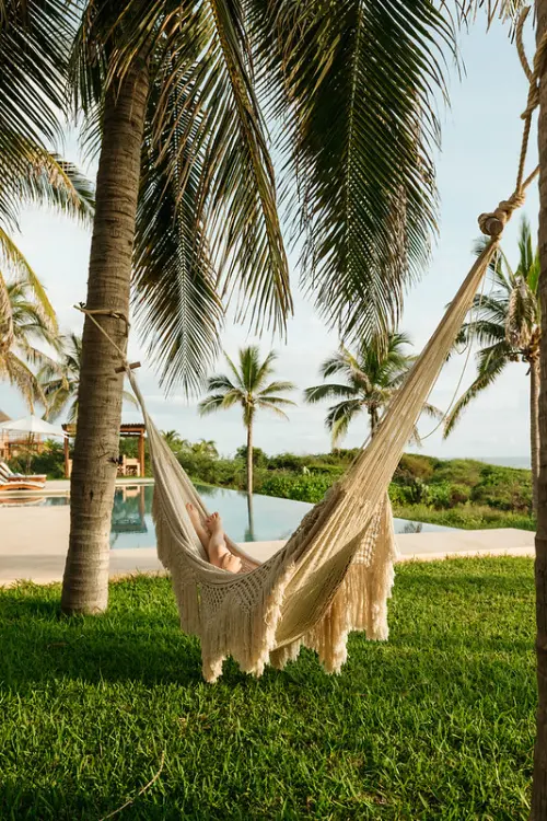 Relaxing in the hammock at Casa Zicatela