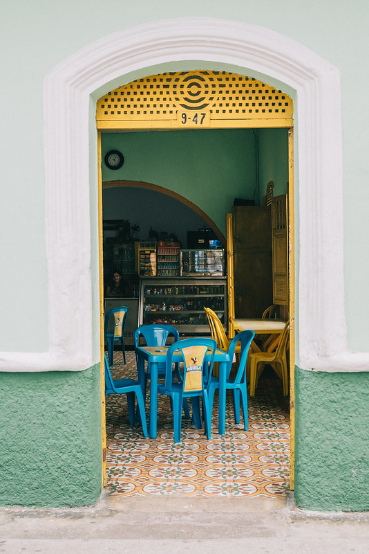 Historic village scene in Honda, Colombia