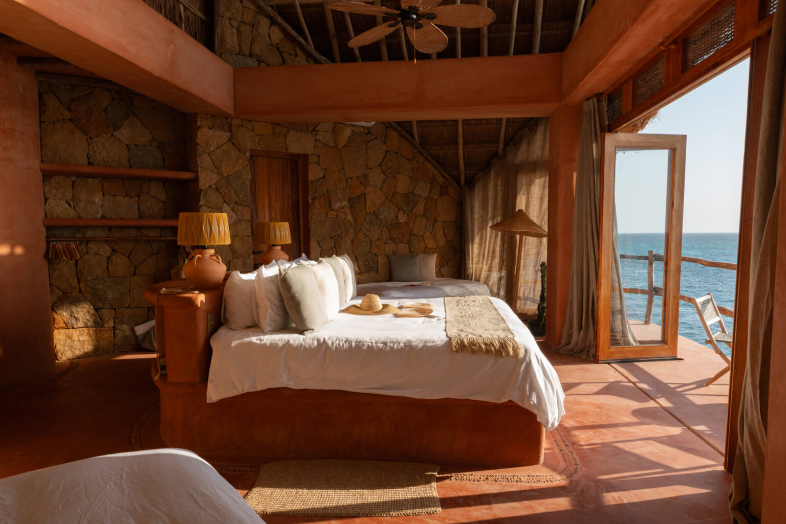 Luxury villa and tropical Caribbean scenery on Coco Island in the Rosario Islands, Colombia