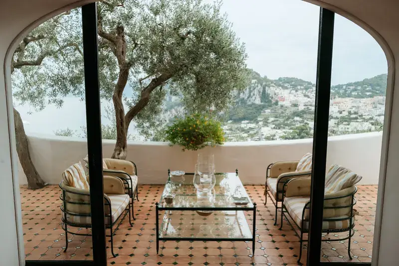 Lounge terrace with sea views