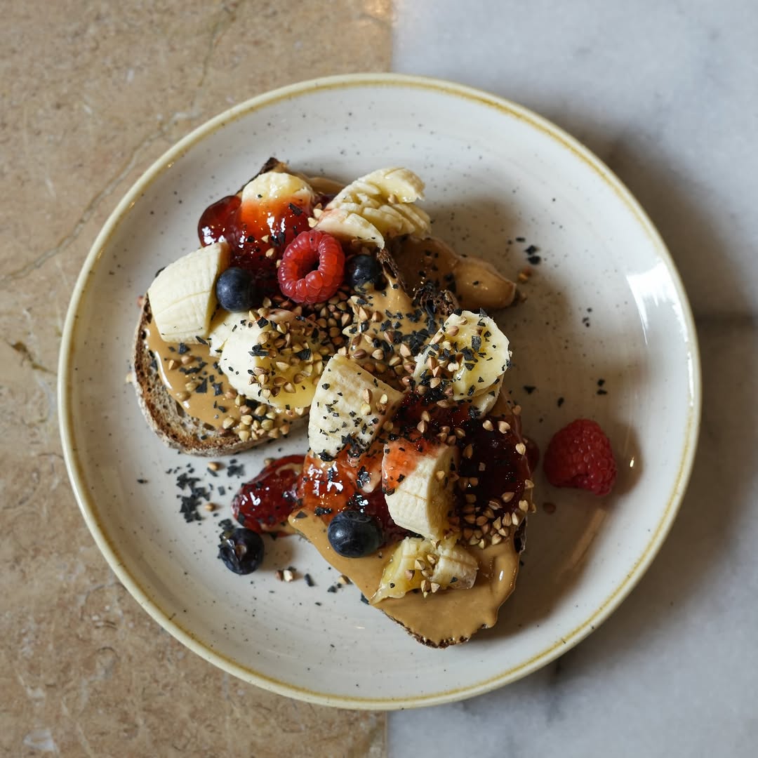 Gourmet Breakfast Toast at Café Riutort in Palma, Mallorca