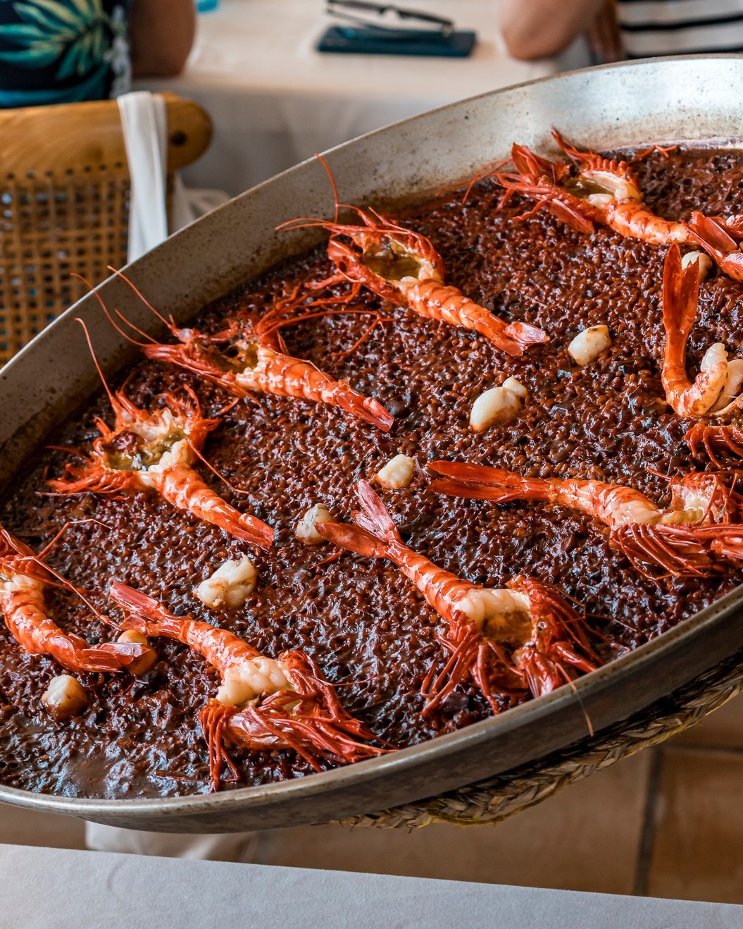 Red Prawn Black Rice Paella at Es Molí de Sal Restaurant