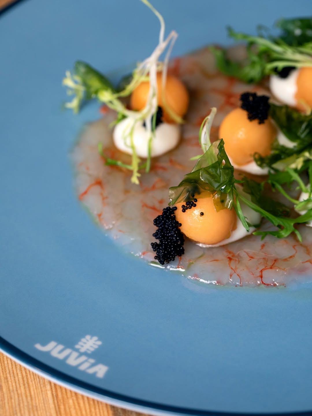 Fine Dining Seafood Appetizer at Juvia Restaurant